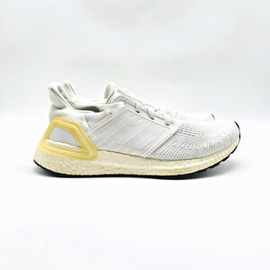 Adidas UltraBoost 20 Womens 7.5 Triple White Knit Sneakers Running Shoes Trainer